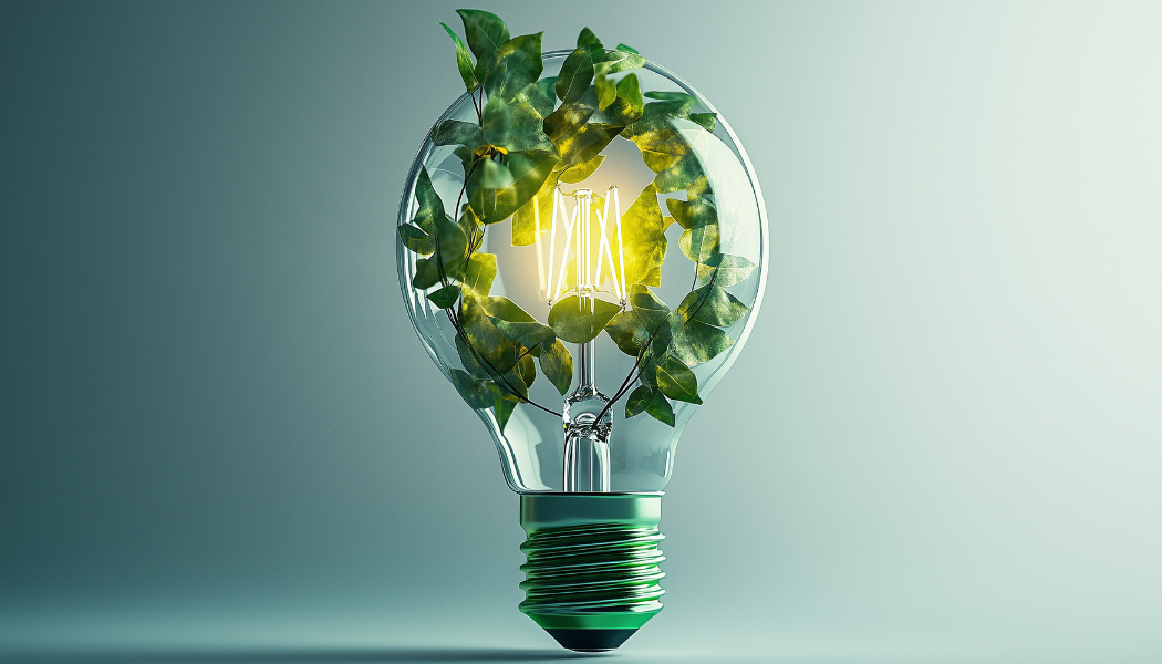 Lightbulb with foliage symbolising how embedded marketing helps drive sustainable business growth